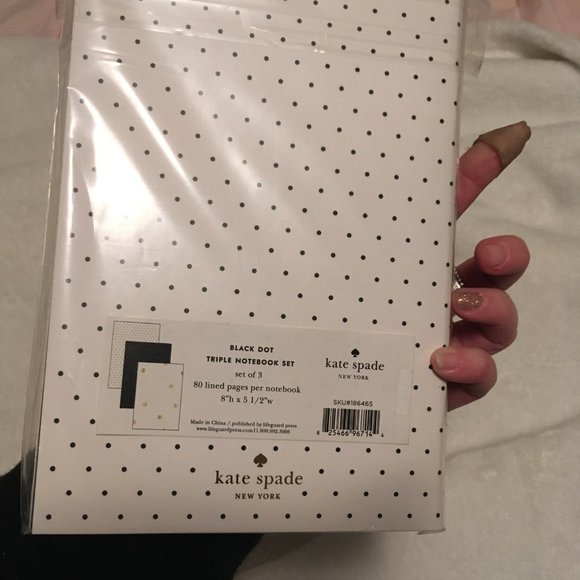 kate spade black dot triple notebook set of 3 nwt - Picture 6 of 6